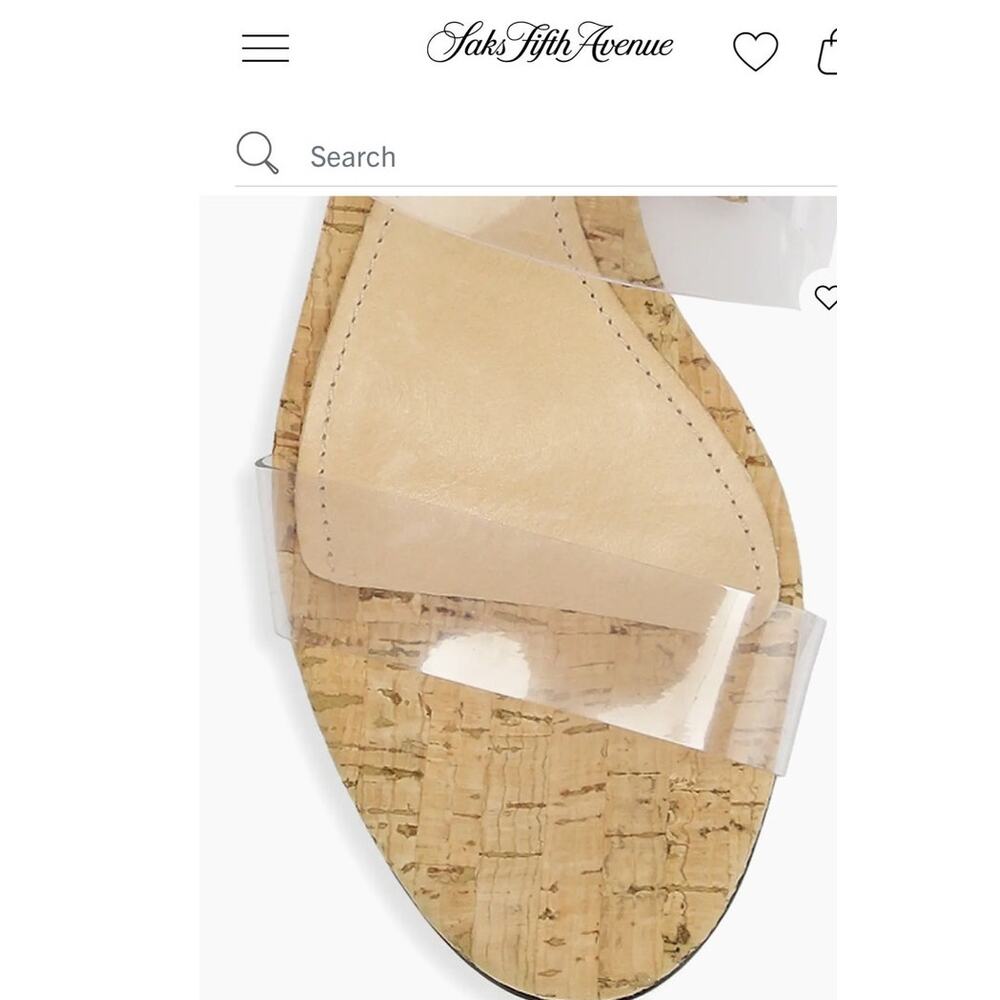 Schutz Clear Cork Shoes Victorie Sandal 9B $140 Vinyl Leather Boho Heel Slip on - Picture 10 of 10